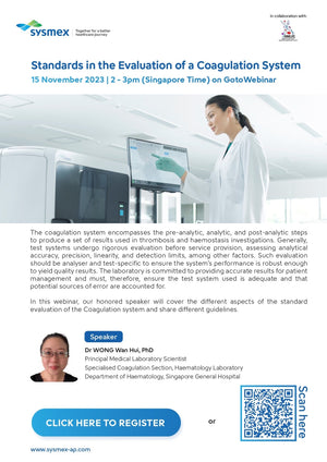 ขอเชิญคณาจารย์เข้าร่วมการประชุมออนไลน์ เรื่อง Standards in the Evaluation of a Coagulation System (Open For Registration) ในวันพุธที่ 15 พฤษจิกายน 2566 เวลา 13.00 น.