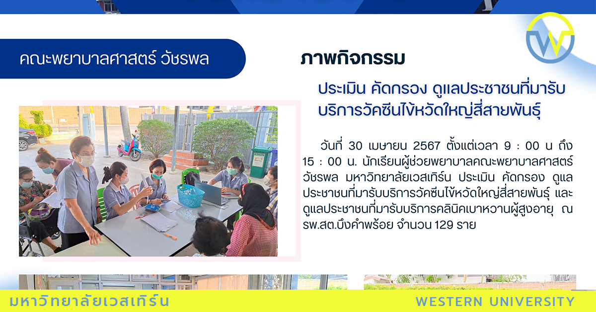 ประเมิน คัดกรอง ดูแลประชาชนที่มารับบริการวัคซีนไข้หวัดใหญ่สี่สายพันธุ์