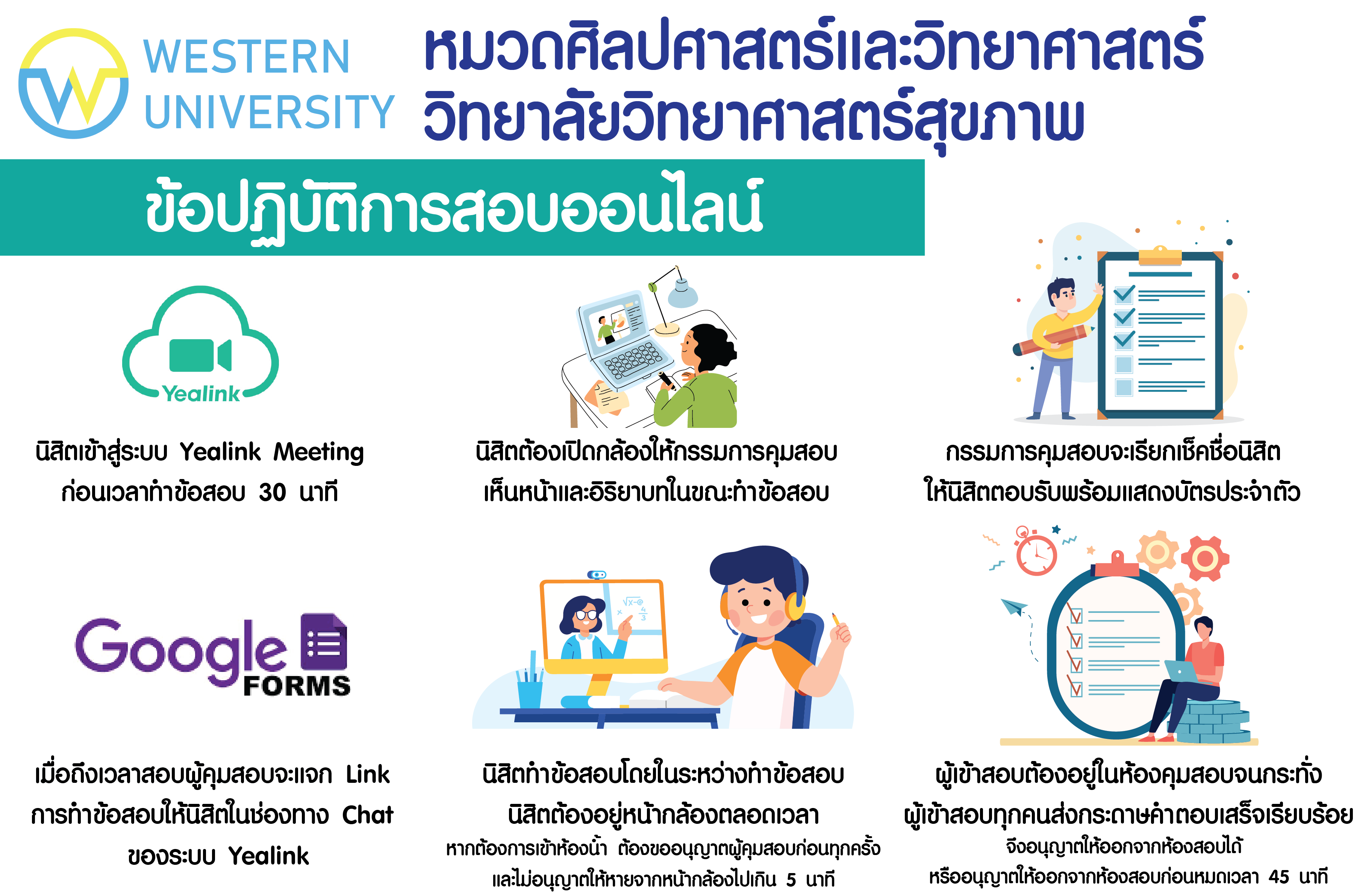 ข้อปฏิบัติการสอบออนไลน์ของนิสิต (หลักสูตรปกติ)